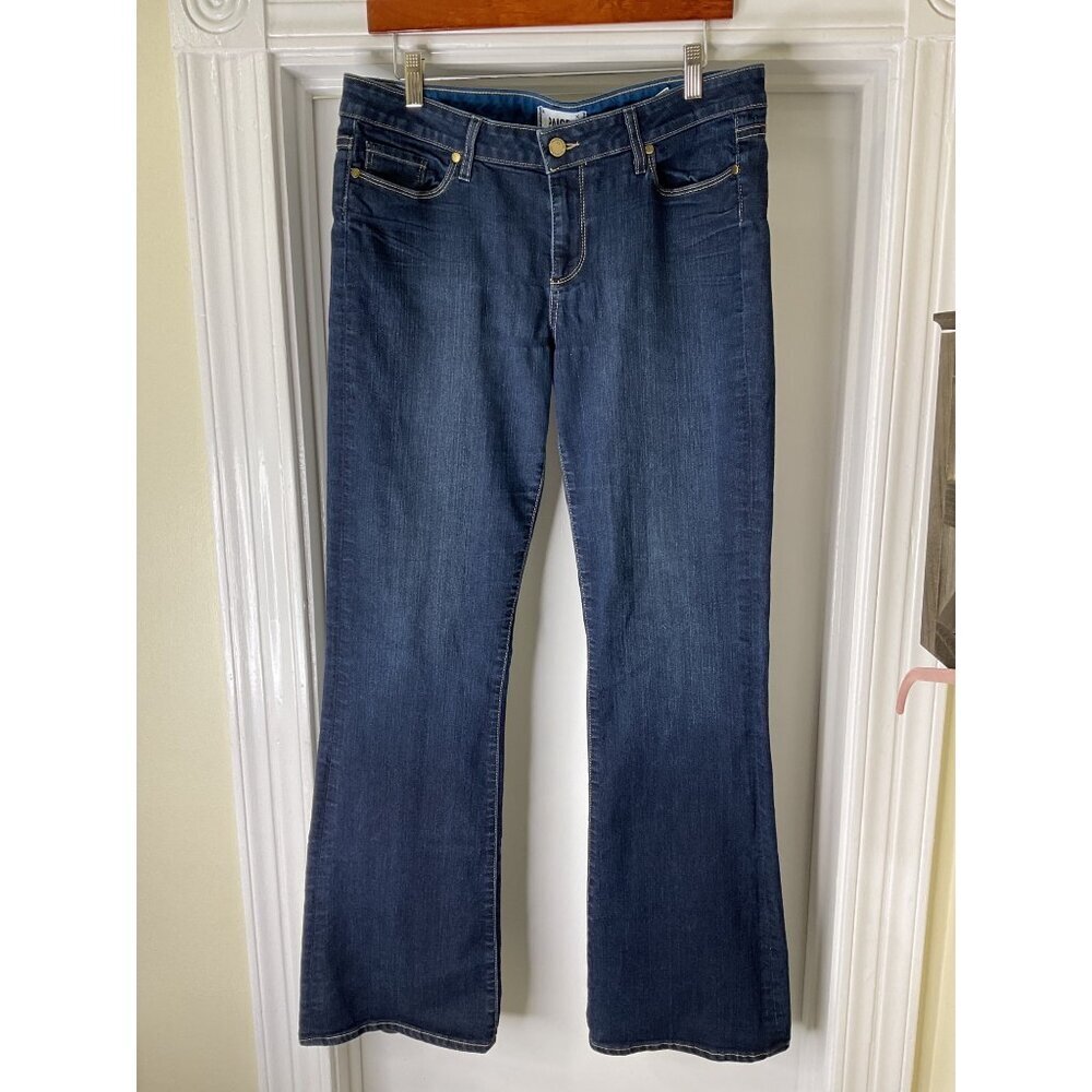 Paige Skyline Bootcut Jeans Women's 32 Dark Wash Mid Rise Stretch Denim 90s